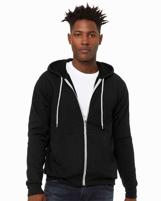 Bella+Canvas 3739 - Sudadera con capucha de forro polar de poliéster y algodón con cremallera completa unisex