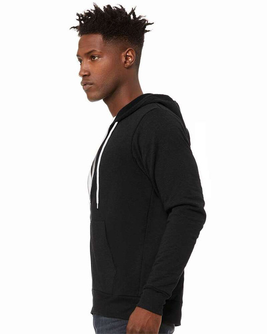 Bella+Canvas 3739 - Sudadera con capucha de forro polar de poliéster y algodón con cremallera completa unisex