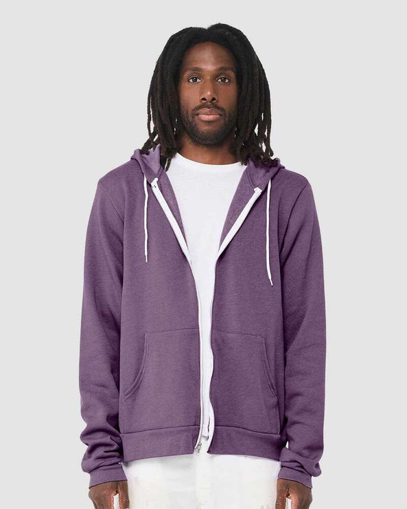 Bella+Canvas 3739 - Unisex Poly-Cotton Fleece Full-Zip Hoodie