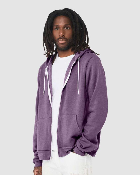 Bella+Canvas 3739 - Unisex Poly-Cotton Fleece Full-Zip Hoodie