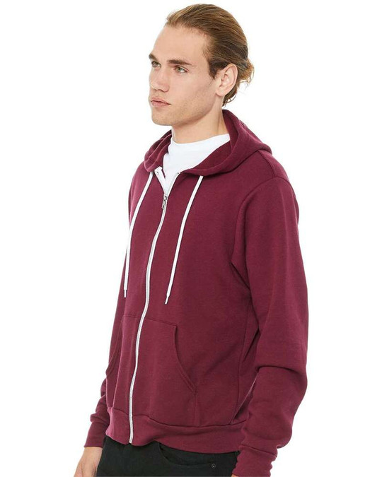 Bella+Canvas 3739 - Sudadera con capucha de forro polar de poliéster y algodón con cremallera completa unisex