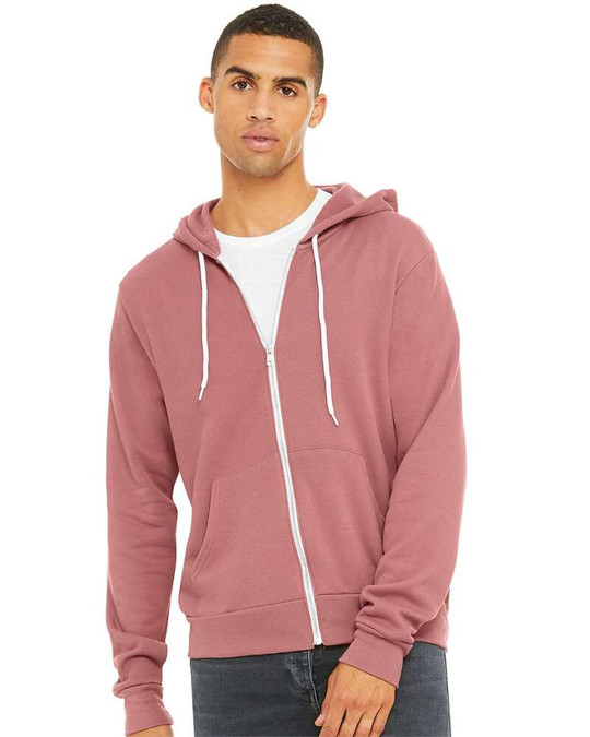 Bella+Canvas 3739 - Sudadera con capucha de forro polar de poliéster y algodón con cremallera completa unisex