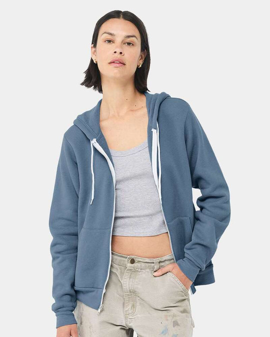Bella+Canvas 3739 - Sudadera con capucha de forro polar de poliéster y algodón con cremallera completa unisex