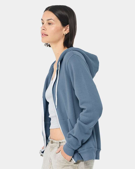 Bella+Canvas 3739 - Sudadera con capucha de forro polar de poliéster y algodón con cremallera completa unisex