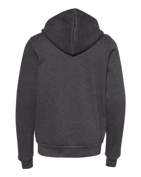 Bella+Canvas 3739Y - Sudadera con capucha de vellón esponjoso con cierre completo para jóvenes