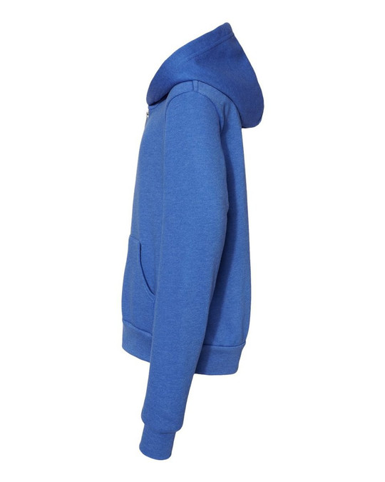 Bella+Canvas 3739Y - Sudadera con capucha de vellón esponjoso con cierre completo para jóvenes
