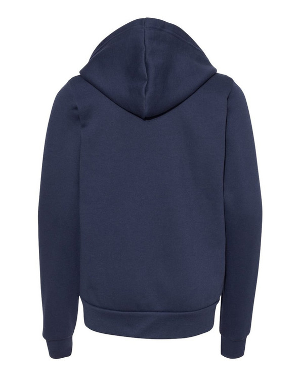 Bella+Canvas 3739Y - Sudadera con capucha de vellón esponjoso con cierre completo para jóvenes