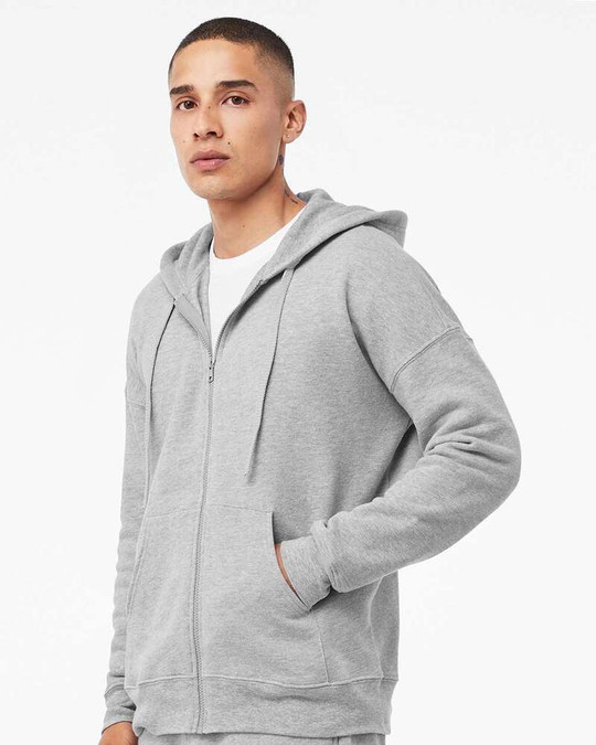 Bella+Canvas 3759 - Sudadera con capucha de cremallera completa DTM de felpa esponjosa