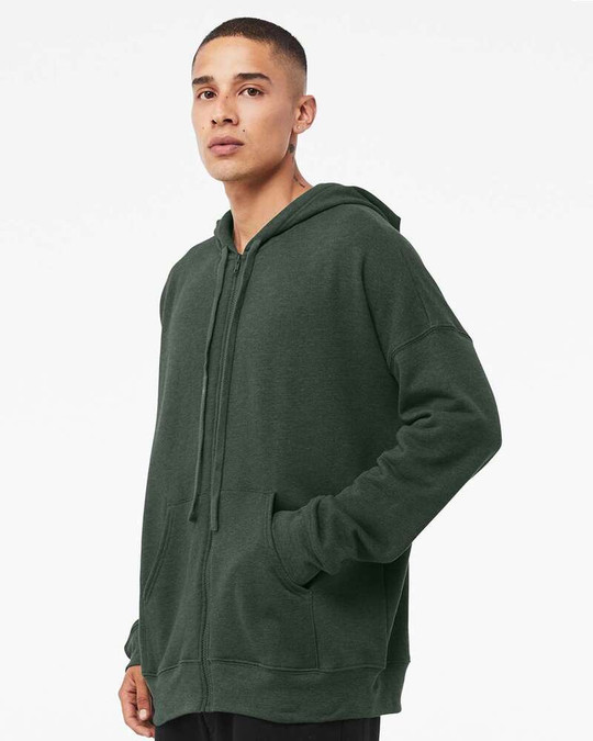 Bella+Canvas 3759 - Sudadera con capucha de cremallera completa DTM de felpa esponjosa