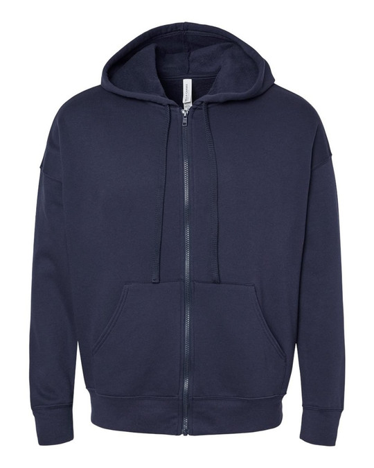 Bella+Canvas 3759 - Sudadera con capucha de cremallera completa DTM de felpa esponjosa