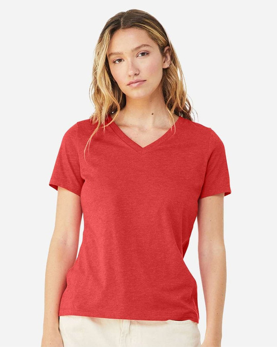 Bella+Canvas 6405CVC - Camiseta de Cuello en V Relajada Heather CVC para Mujer
