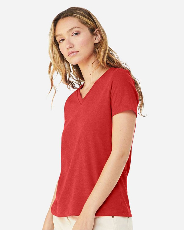 Bella+Canvas 6405CVC - Camiseta de Cuello en V Relajada Heather CVC para Mujer