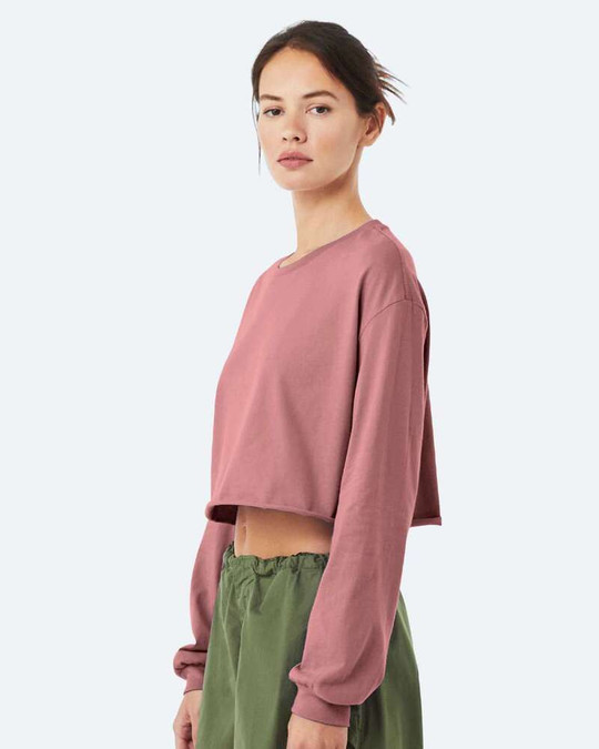 Bella+Canvas 6501 - FWD Fashion Camiseta de Manga Larga Recortada para Mujer