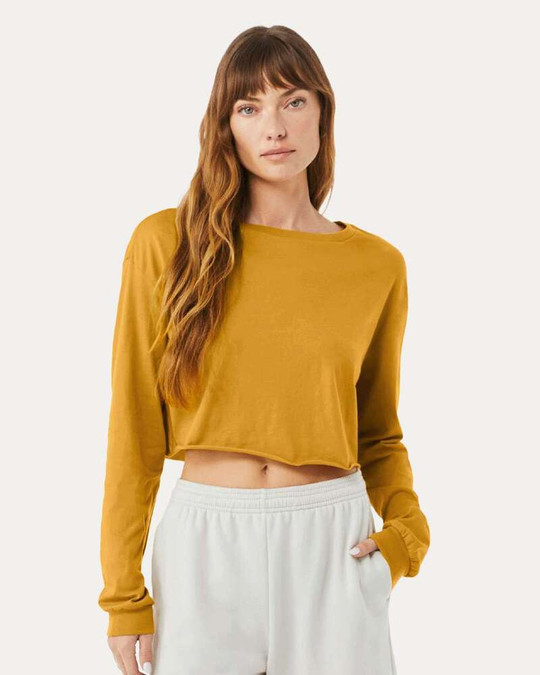 Bella+Canvas 6501 - FWD Fashion Camiseta de Manga Larga Recortada para Mujer