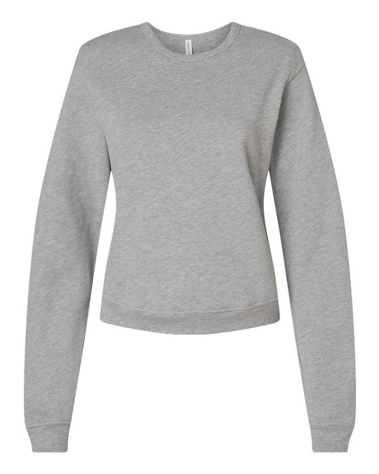 Bella+Canvas 7511 - Sudadera clásica de cuello redondo de vellón esponjoso para mujer