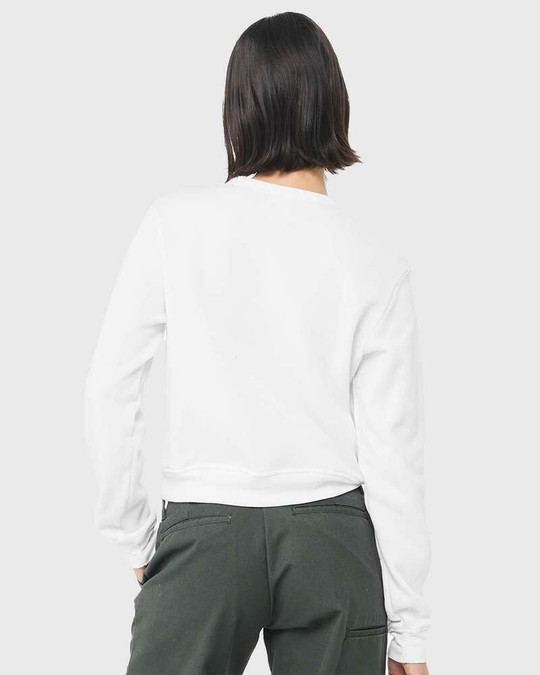 Bella+Canvas 7511 - Sudadera clásica de cuello redondo de vellón esponjoso para mujer