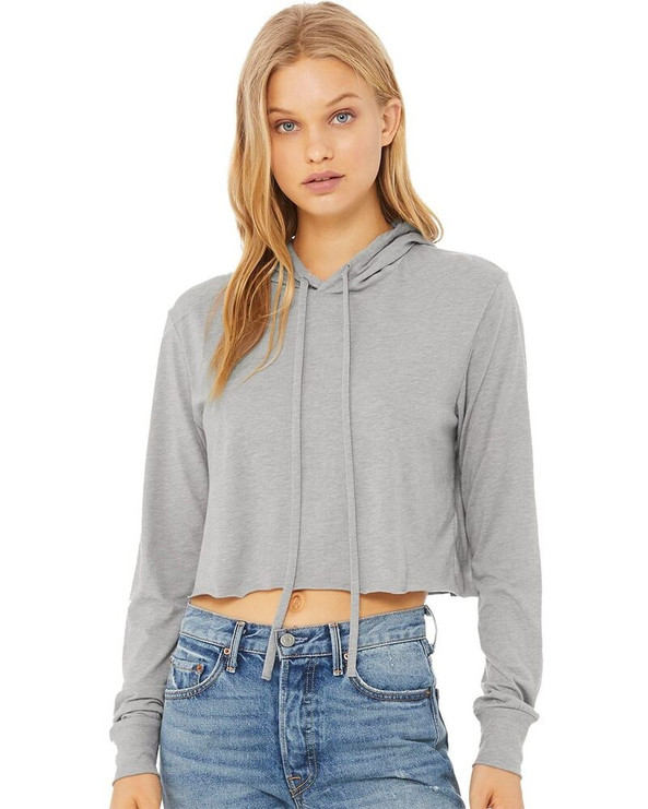 Bella+Canvas 8512 - Women’s Triblend Crop Long Sleeve Hoodie