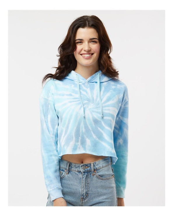 Colortone 8333 - Women's Tie-Dyed Crop Hooded Sweatshirt
