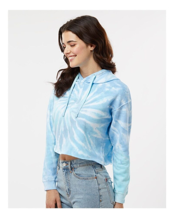 Colortone 8333 - Women's Tie-Dyed Crop Hooded Sweatshirt
