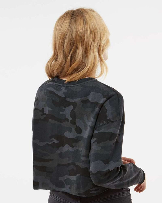 Independent Trading Co. AFX24CRP - Sudadera corta de cuello redondo ligera para mujer