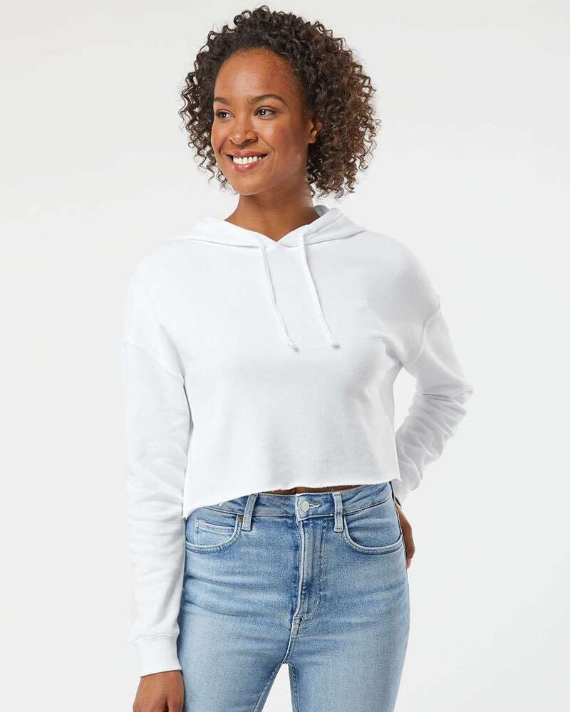 Independent Trading Co. AFX64CRP - Sudadera con Capucha Recortada Ligera para Mujer