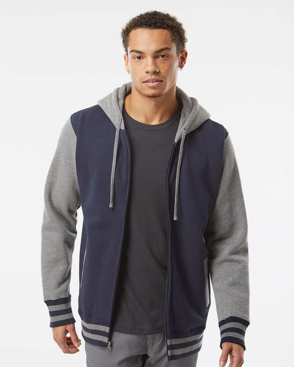 Independent Trading Co. IND45UVZ - Unisex Varsity Full-Zip Hooded Sweatshirt