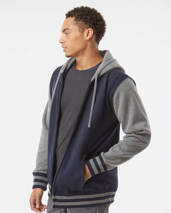 Independent Trading Co. IND45UVZ - Unisex Varsity Full-Zip Hooded Sweatshirt