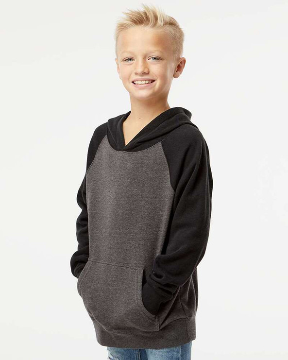 Independent Trading Co. PRM15YSB - Youth Lightweight Special Blend Raglan Hooded Sweatshirt