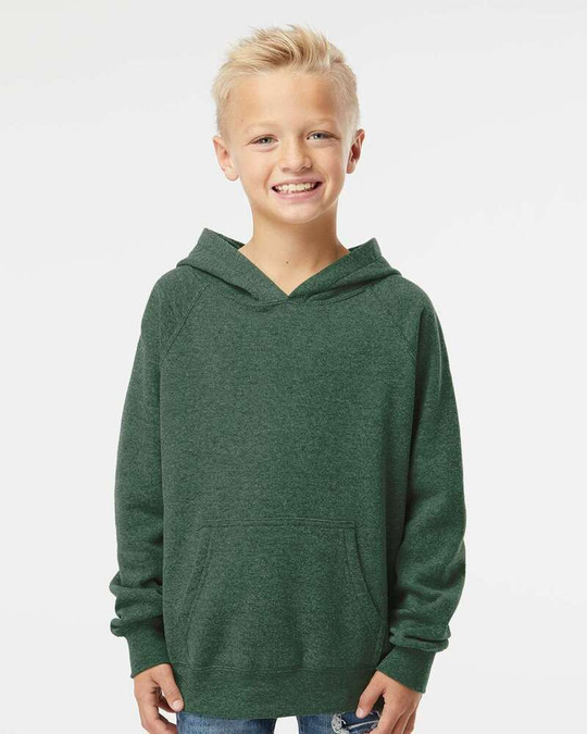 Independent Trading Co. PRM15YSB - Sudadera con capucha de mezcla especial ligera para jóvenes con raglán