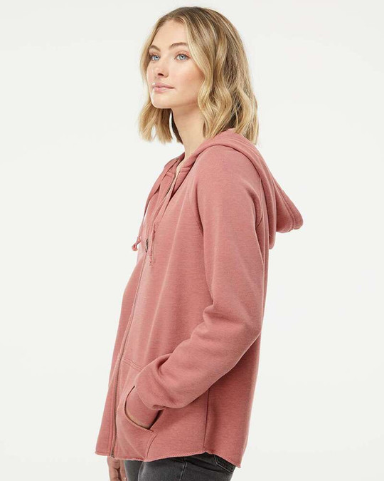Independent Trading Co. PRM2500Z - Sudadera con capucha y cremallera completa para mujer California Wave Wash