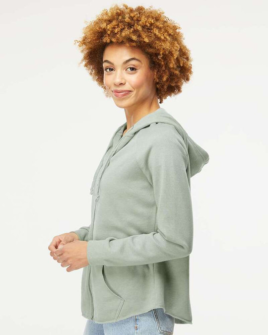 Independent Trading Co. PRM2500Z - Sudadera con capucha y cremallera completa para mujer California Wave Wash
