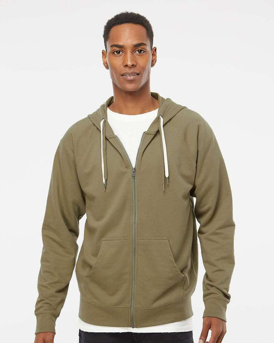 Independent Trading Co. SS1000Z - Icon Unisex Lightweight Loopback Terry Full-Zip Hooded Sweatshirt