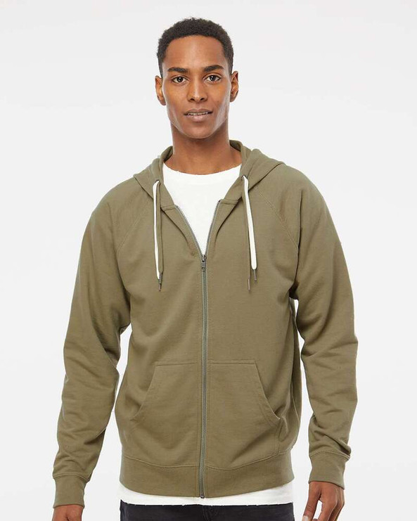 Independent Trading Co. SS1000Z - Icon Unisex Lightweight Loopback Terry Full-Zip Hooded Sweatshirt