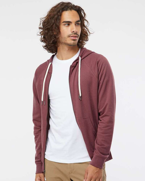 Independent Trading Co. SS1000Z - Icon Unisex Lightweight Loopback Terry Full-Zip Hooded Sweatshirt