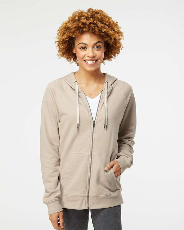 Independent Trading Co. SS1000Z - Icon Unisex Lightweight Loopback Terry Full-Zip Hooded Sweatshirt