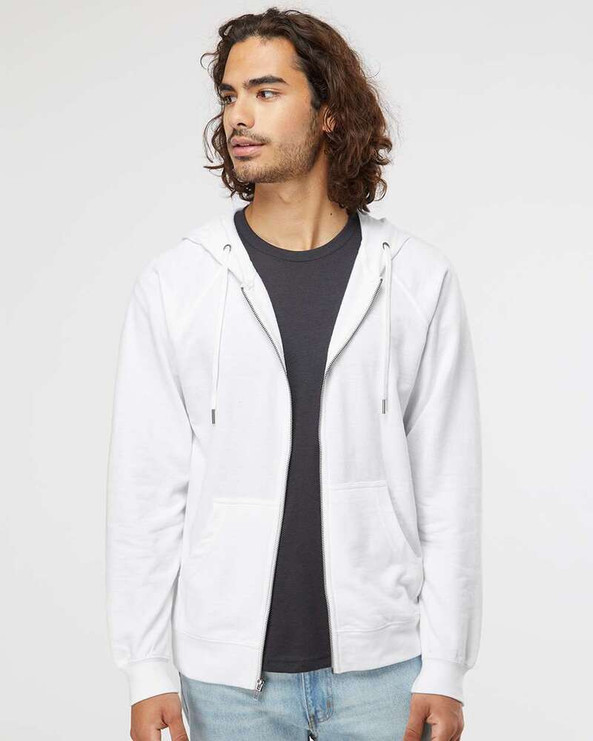 Independent Trading Co. SS1000Z - Icon Unisex Lightweight Loopback Terry Full-Zip Hooded Sweatshirt