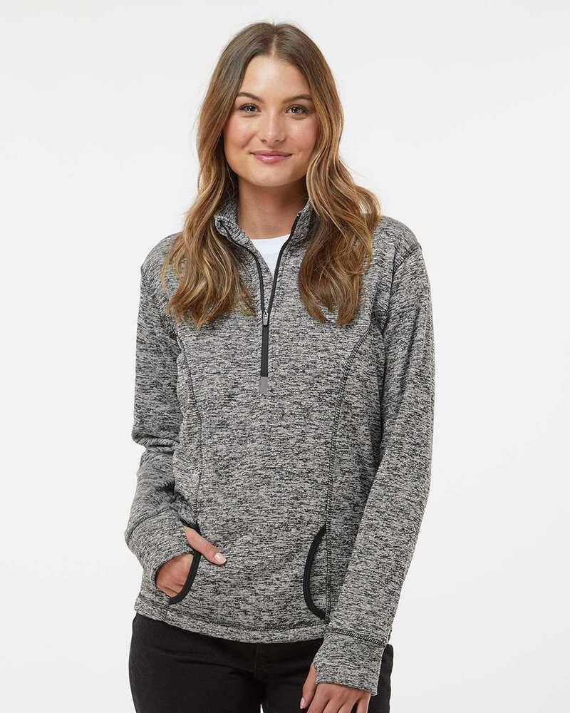 J. America 8617 - Ladies' Cosmic Fleece Quarter Zip Pullover