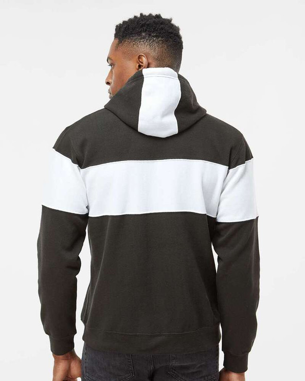 J. America 8644 - Varsity Fleece Colorblocked Hooded Sweatshirt
