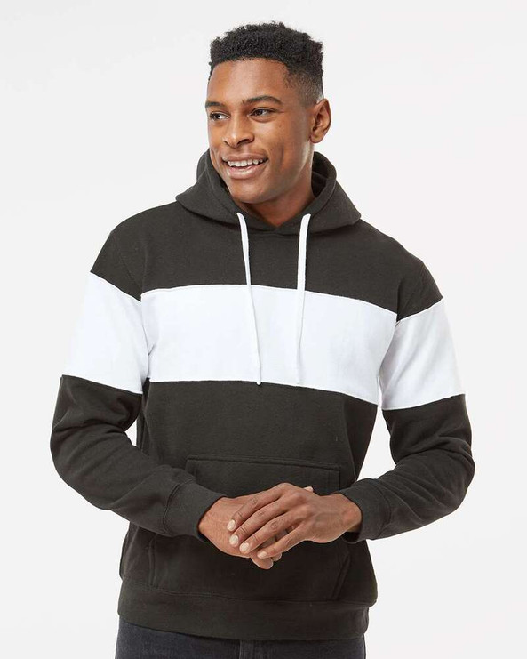 J. America 8644 - Varsity Fleece Colorblocked Hooded Sweatshirt