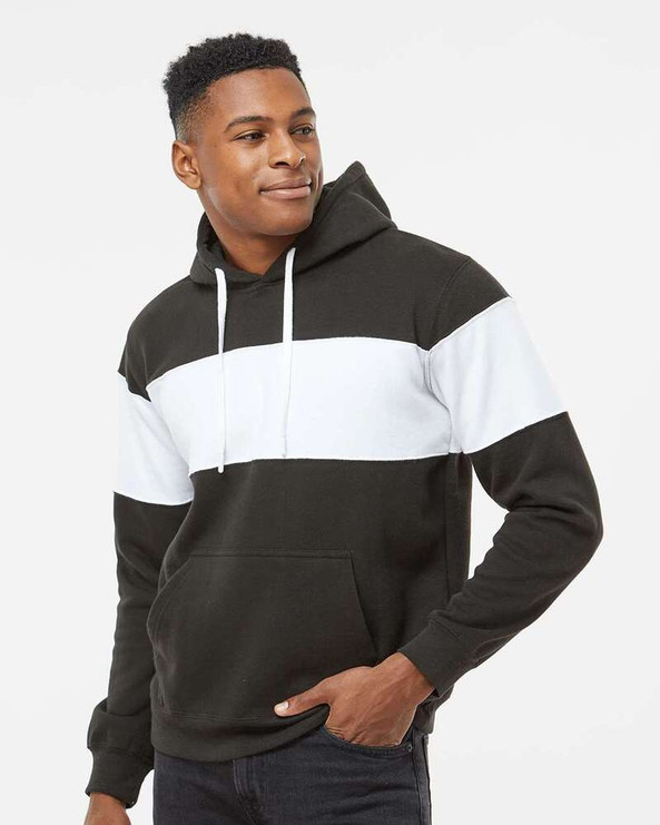 J. America 8644 - Varsity Fleece Colorblocked Hooded Sweatshirt