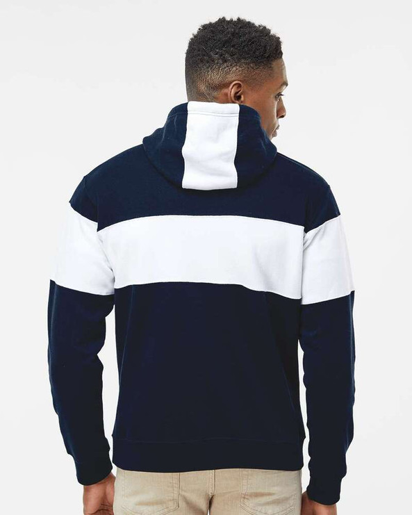 J. America 8644 - Varsity Fleece Colorblocked Hooded Sweatshirt