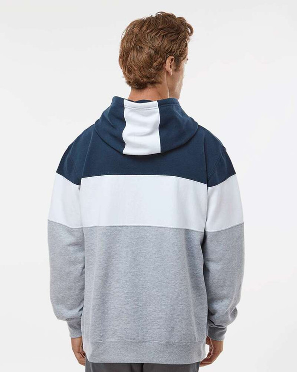 J. America 8644 - Varsity Fleece Colorblocked Hooded Sweatshirt