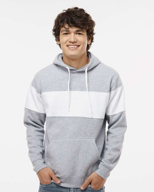 J. America 8644 - Sudadera con capucha de vellón con bloques de color Varsity