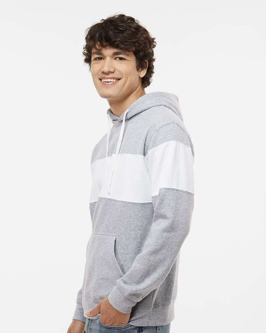 J. America 8644 - Sudadera con capucha de vellón con bloques de color Varsity