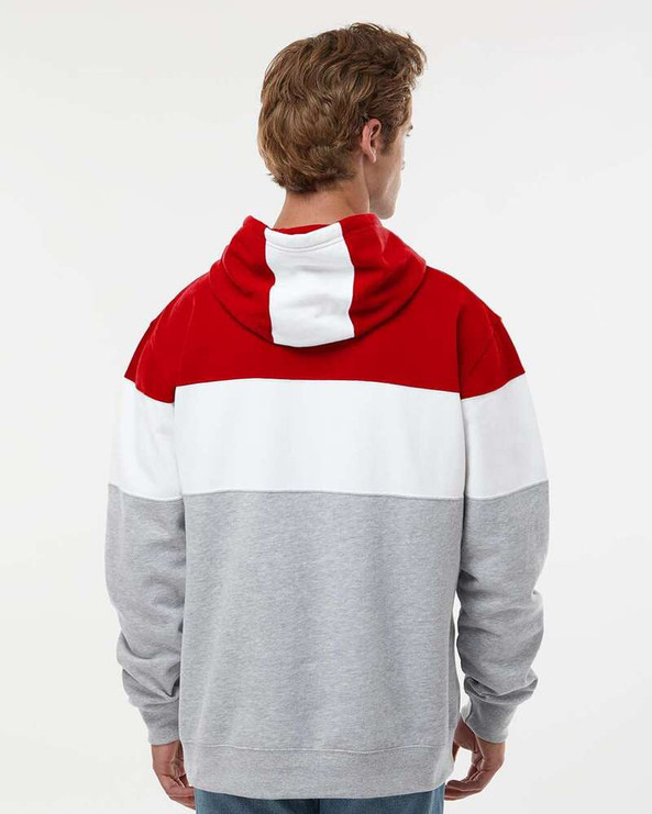 J. America 8644 - Varsity Fleece Colorblocked Hooded Sweatshirt