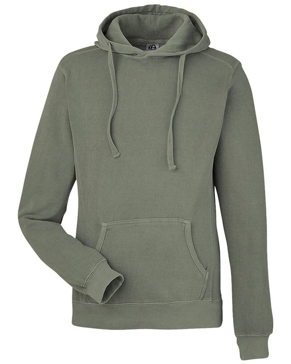 J. America 8730 - Pigment-Dyed Fleece Hooded Sweatshirt