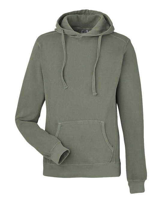 J. America 8730 - Pigment-Dyed Fleece Hooded Sweatshirt