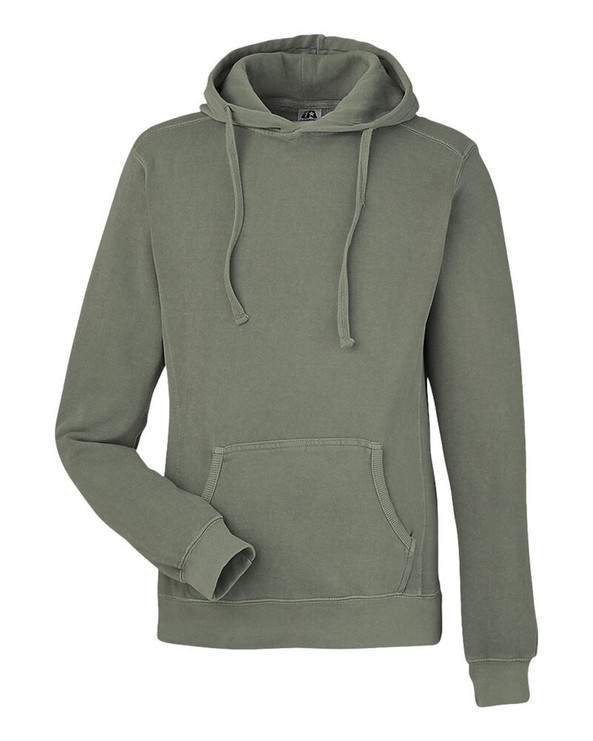 J. America 8730 - Pigment-Dyed Fleece Hooded Sweatshirt