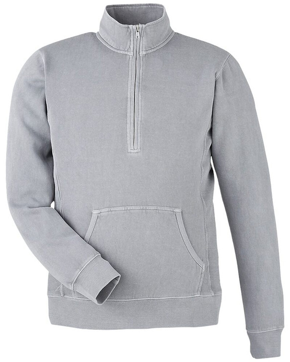 J. America 8732 - Pigment-Dyed Fleece Quarter-Zip Pullover