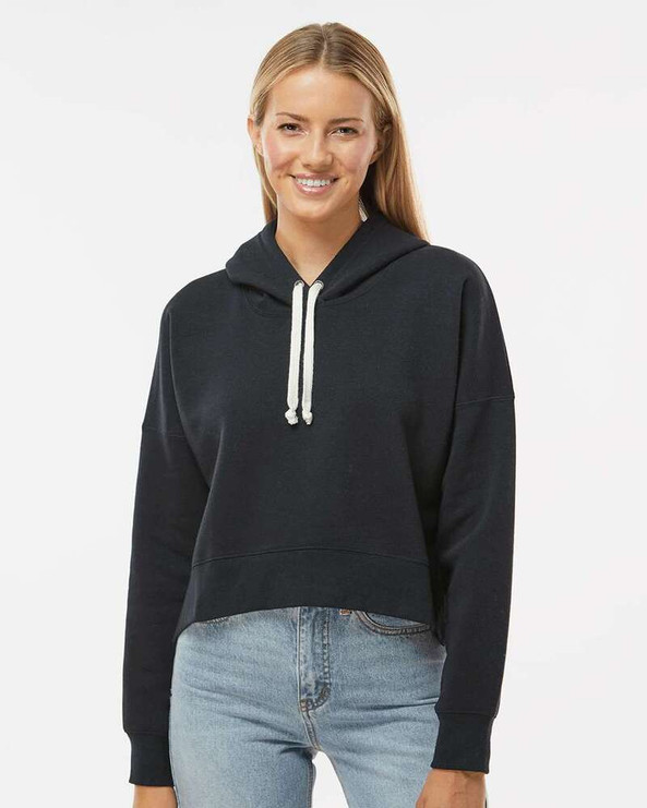 J. America 8853 - Women's Crop Hooded Sweatshirt